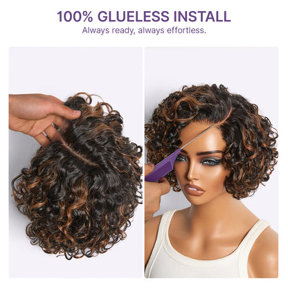 ✨Mature Bouncy Curl C-Part Glueless HD Lace Wig