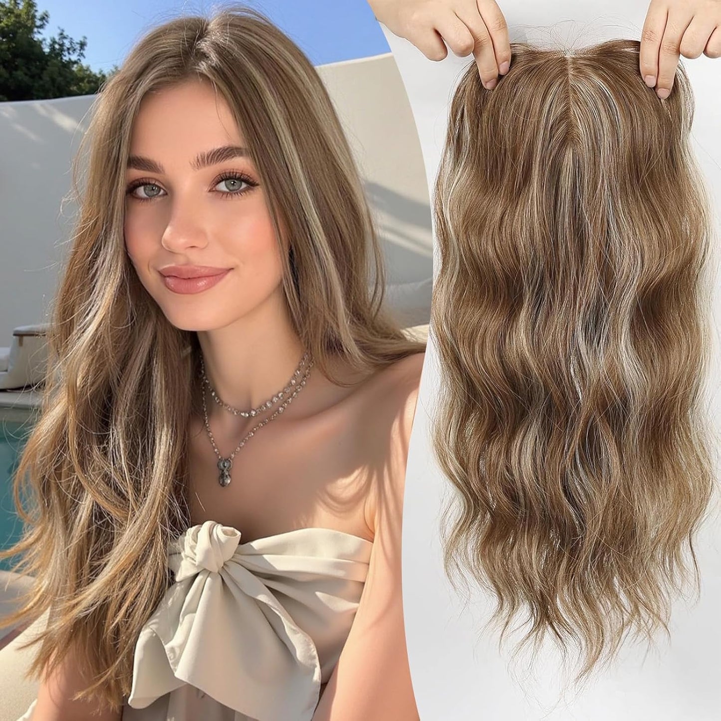 ✨Lightweight Human Hair Topper for Thinning Hair 💁‍♀️ Instantly Fuller, 🌿Natural-Looking Volume Without Heavy Wigs — 🔥40% OFF Today Only!