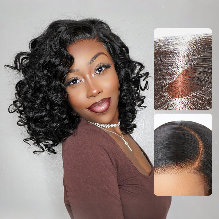 ✨Mature Bouncy Curl C-Part Glueless HD Lace Wig