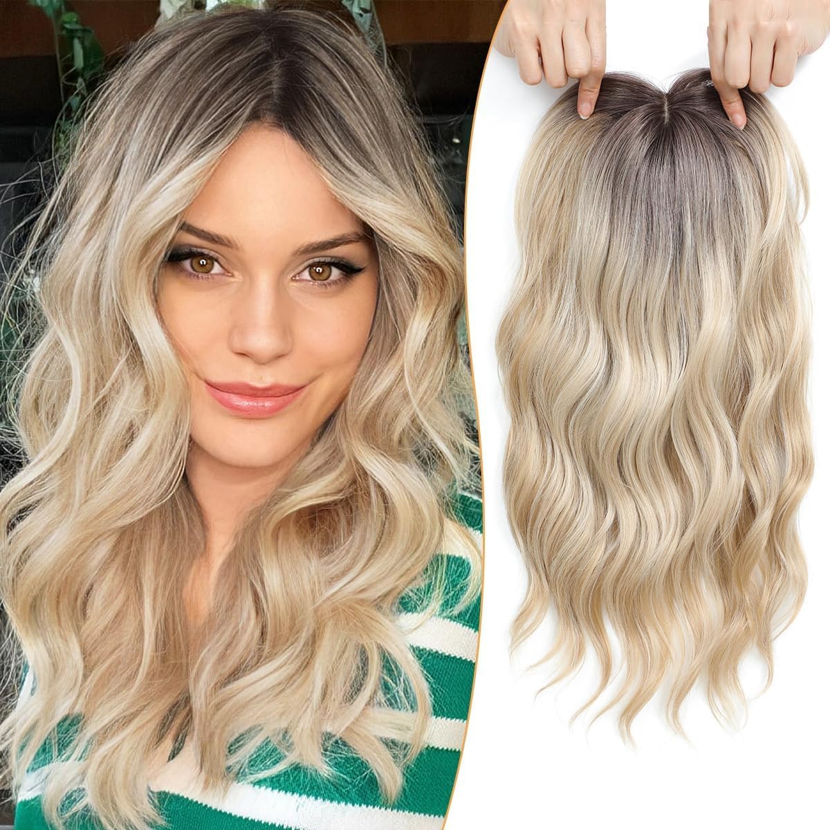 ✨Lightweight Human Hair Topper for Thinning Hair 💁‍♀️ Instantly Fuller, 🌿Natural-Looking Volume Without Heavy Wigs — 🔥40% OFF Today Only!
