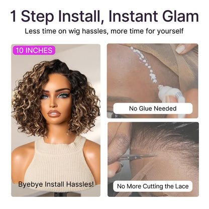 🔥50% OFF Today Only — Ready-to-Wear Glueless Curly Bob Wig for an Instant Everyday Glam Look!✨