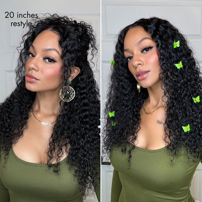 Luvme Hair PreMax water wave curly lace front wig with pre-cut lace, 13x4 frontal, glueless flexi-fit drawstring, fluffy and natural look