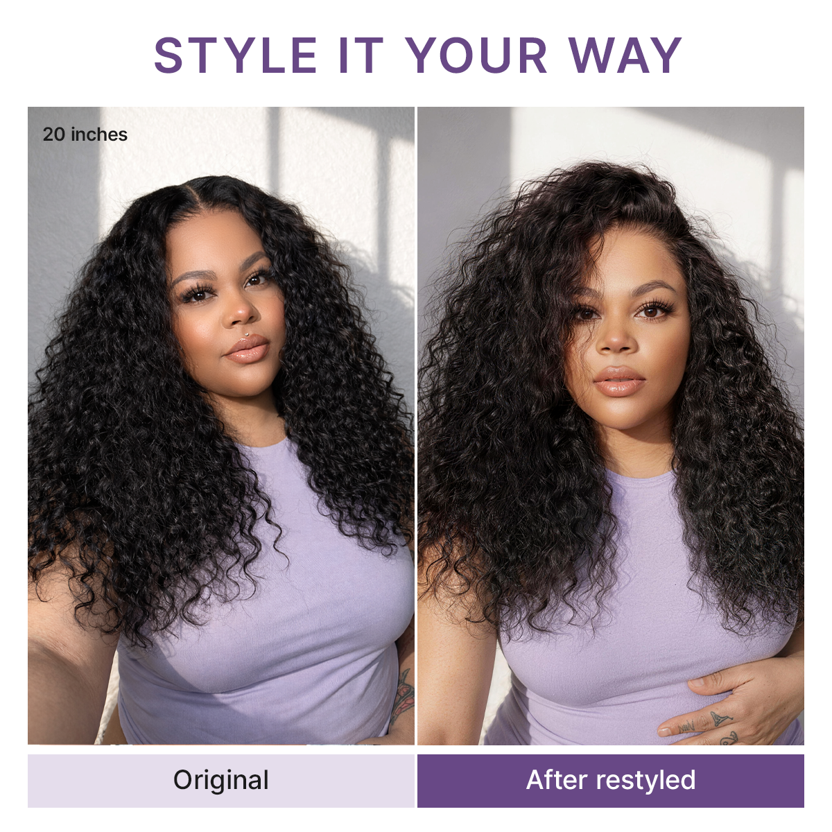 Luvme Hair PreMax water wave curly lace front wig with drawstring, pre-cut lace, and fluffy 13x4 frontal, glueless, flexible fit