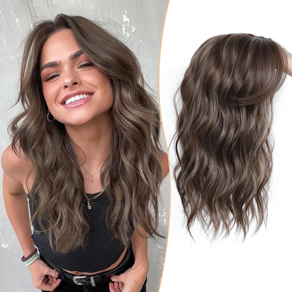 ✨Lightweight Human Hair Topper for Thinning Hair 💁‍♀️ Instantly Fuller, 🌿Natural-Looking Volume Without Heavy Wigs — 🔥40% OFF Today Only!