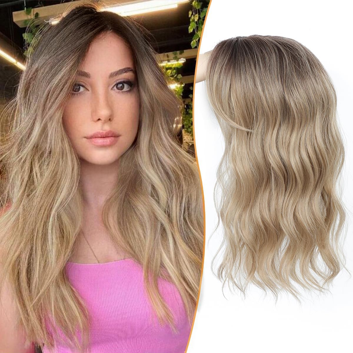 ✨Lightweight Human Hair Topper for Thinning Hair 💁‍♀️ Instantly Fuller, 🌿Natural-Looking Volume Without Heavy Wigs — 🔥40% OFF Today Only!