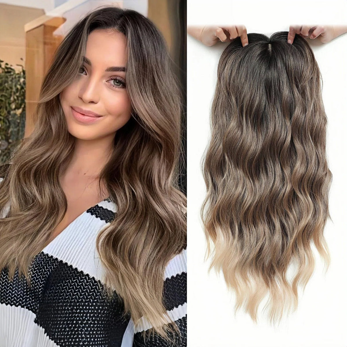 ✨Lightweight Human Hair Topper for Thinning Hair 💁‍♀️ Instantly Fuller, 🌿Natural-Looking Volume Without Heavy Wigs — 🔥40% OFF Today Only!