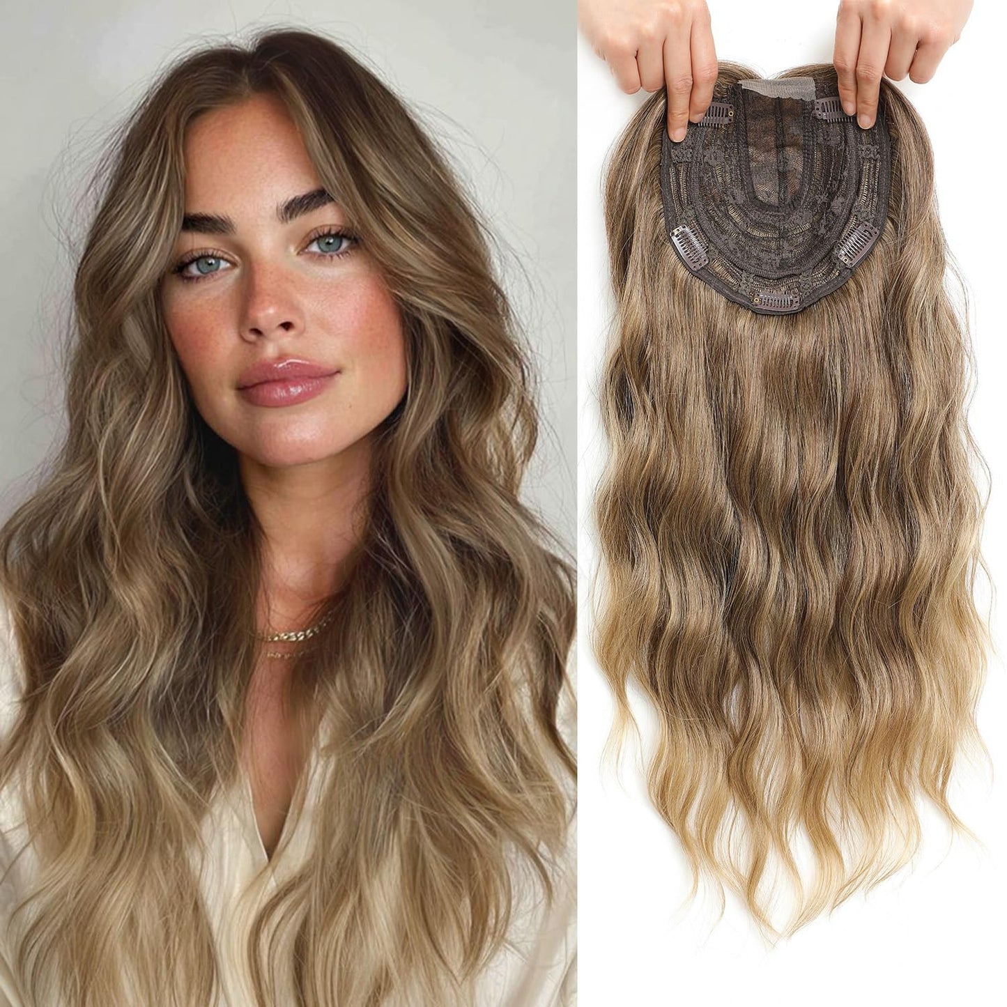 ✨Lightweight Human Hair Topper for Thinning Hair 💁‍♀️ Instantly Fuller, 🌿Natural-Looking Volume Without Heavy Wigs — 🔥40% OFF Today Only!