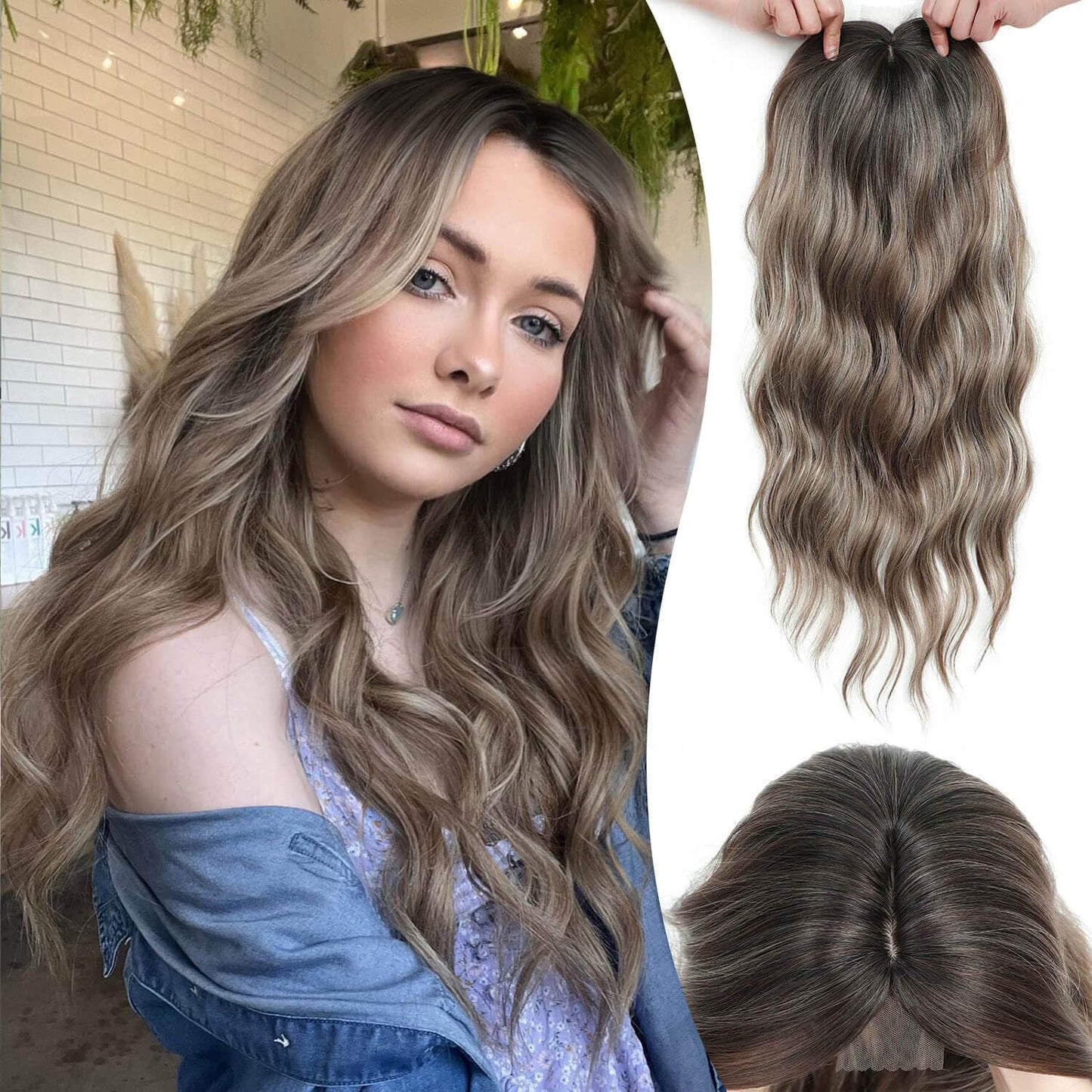 ✨Lightweight Human Hair Topper for Thinning Hair 💁‍♀️ Instantly Fuller, 🌿Natural-Looking Volume Without Heavy Wigs — 🔥40% OFF Today Only!