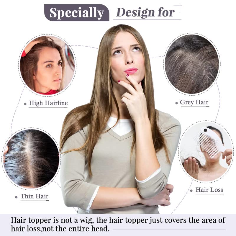 ✨Lightweight Human Hair Topper for Thinning Hair 💁‍♀️ Instantly Fuller, 🌿Natural-Looking Volume Without Heavy Wigs — 🔥40% OFF Today Only!