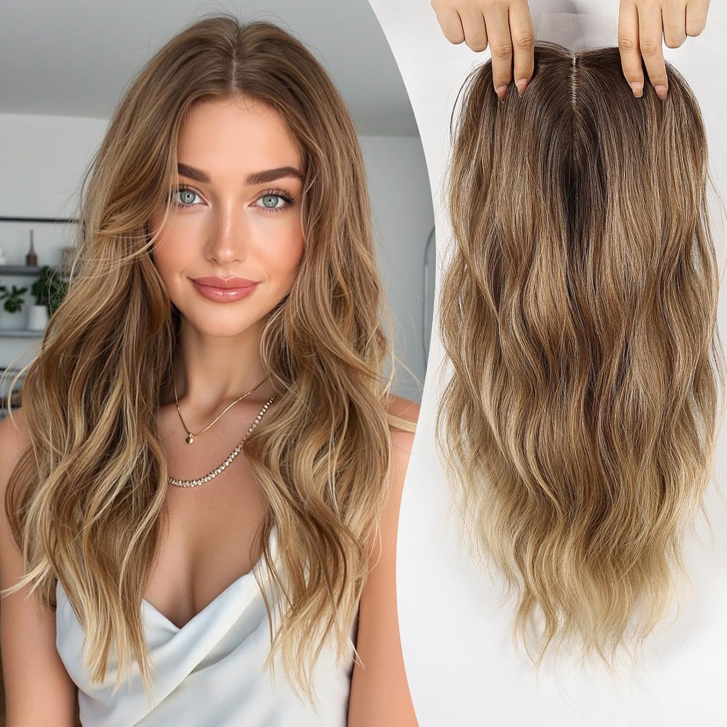 ✨Lightweight Human Hair Topper for Thinning Hair 💁‍♀️ Instantly Fuller, 🌿Natural-Looking Volume Without Heavy Wigs — 🔥40% OFF Today Only!